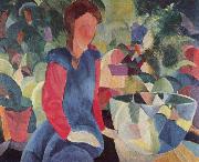 Madchen mit Fischglocke August Macke